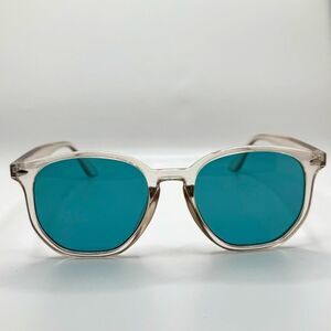 Sunglasses Clear Frames with Blue Lens UNISEX